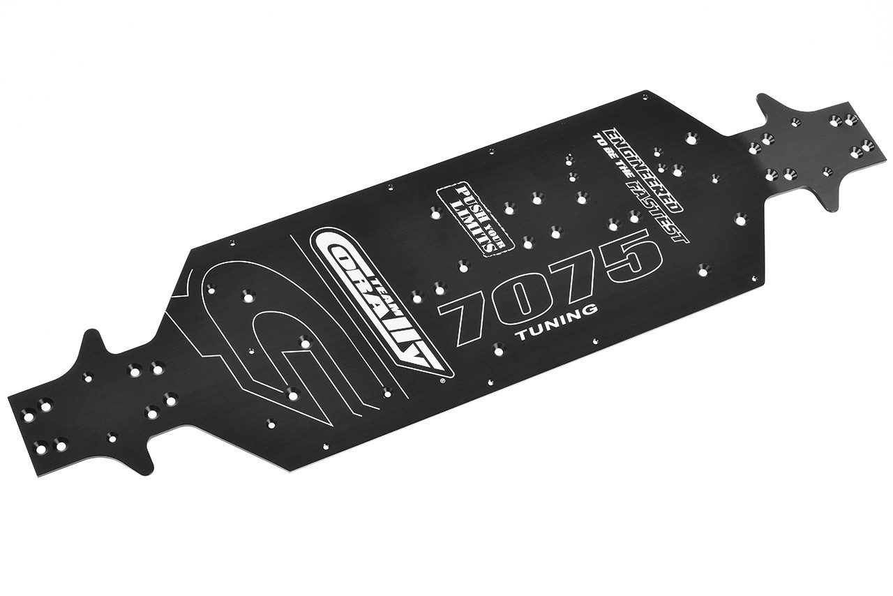 Team Corally - Chassis - Kagama XP6S - Swiss Made 7075 T6 - 3mm - Hard Anodised - Black - Made In Italy afbeelding