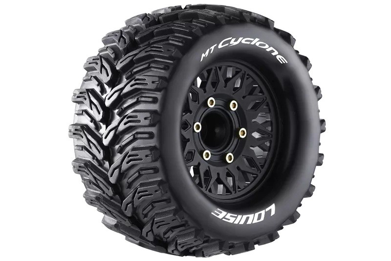 Louise 1/10 MT-CYCLONE Soft banden op Velgen Zwart - Hex 12-14-17mm afbeelding