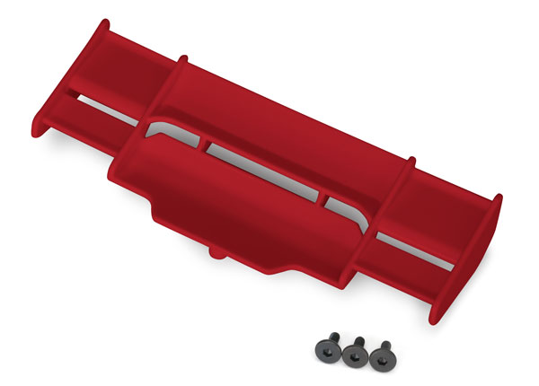 Wing, Rustler 4X4 (red)/ 3x8mm FCS (3) (TRX-6721R)