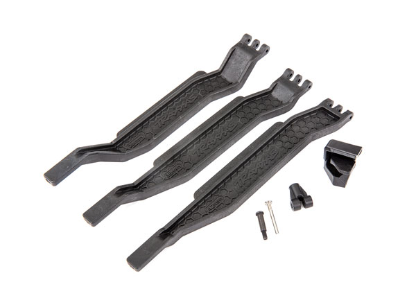 Battery hold-down (3)/ battery clip/ hold-down post/ screw pin/ pivot post screw (TRX-6726X)