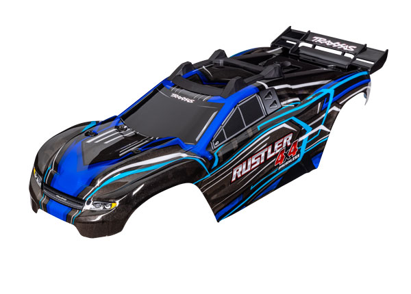 Traxxas - Body, Rustler 4X4, blue (painted, decals applied) (TRX-6740-BLUE)