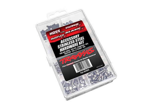 Traxxas - Hardware kit, stainless steel, Hoss 4X4 VXL/Slash 4X4/Stampede 4X4/Rustler 4X (TRX-6787X)
