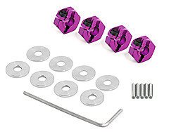 Thin aluminium hex hub (clamp type/purple/4pcs) afbeelding