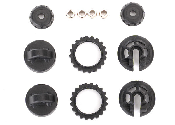 Caps & spring retainers, GTR shock (upper cap (2)/ hollow balls (4)/ bottom cap (2)/ upper retainer (2)/ lower retainer (2)) (TRX-7468X)