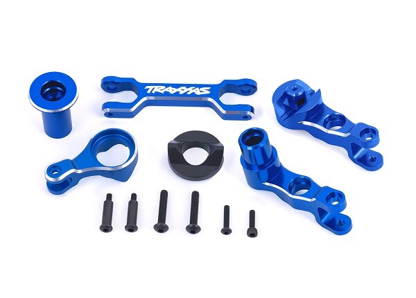 Traxxas - Steering bellcranks (left & right)/ draglink (6061-T6 aluminum, blue-anodized) (fits X-Maxx) (TRX-7746-BLUE)
