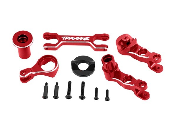 Traxxas - Steering bellcranks (left & right)/ draglink (6061-T6 aluminum, red-anodized) (fits X-Maxx) (TRX-7746-RED) afbeelding
