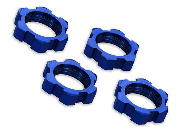 Wheel Nuts, Splined, 17mm, Serrated (Blue-Anodized) (4) afbeelding