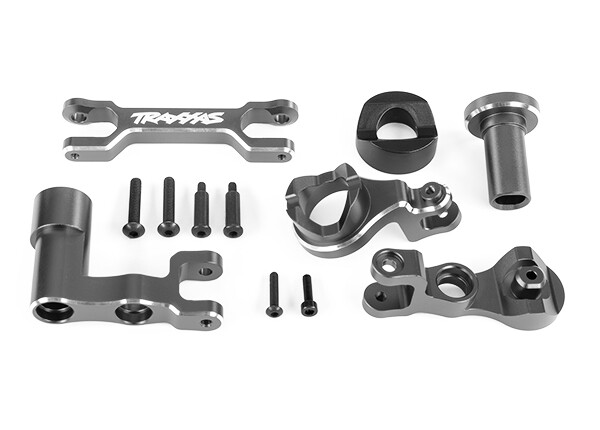 Traxxas - Steering bellcranks (left & right)/ draglink (6061-T6 aluminum, gray-anodized) (fits XRT) (TRX-7843-GRAY) afbeelding