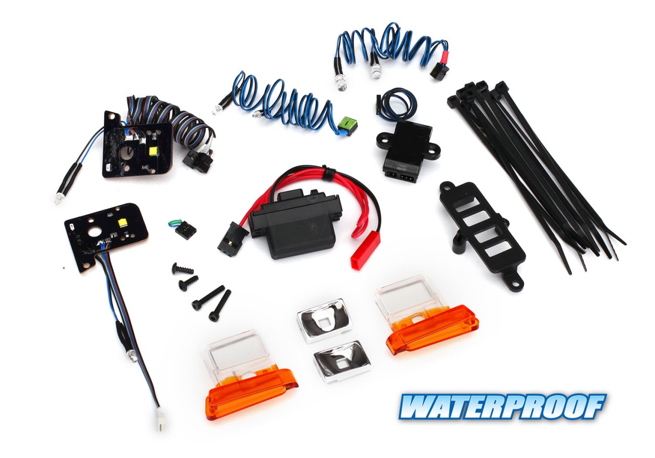 Traxxas LED light set, complete with power supply (contains headlights, tail lights, side marker lights, distribution block, and power supply) (fit...