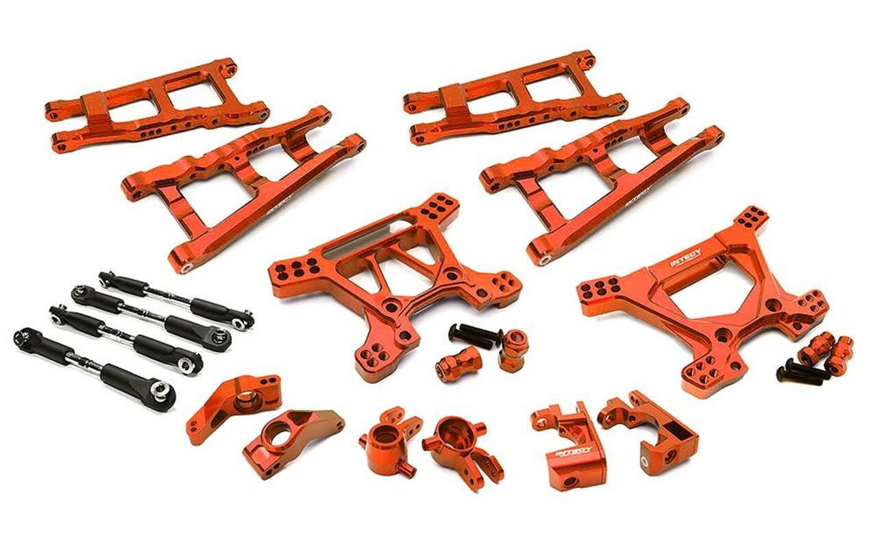 Integy Billet Machined Alloy Suspension Kit, Rood - Traxxas Rustler 4X4 afbeelding
