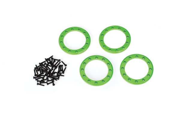 Beadlock rings, green (2.2") (aluminum) (4)/ 2x10 CS (48) (TRX-8169G)