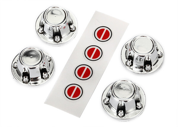 Center caps, wheel (chrome) (4)/ decal sheet (TRX-8176) afbeelding