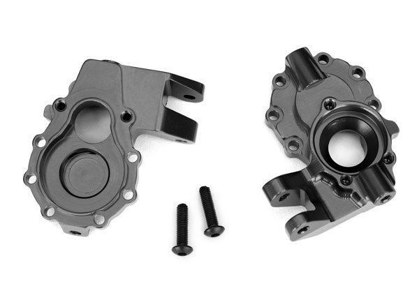 Portal housings, inner (front), 6061-T6 aluminum (charcoal gray-anodized) (TRX-8252A)