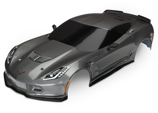 Traxxas - Body, Chevrolet Corvette Z06, grey (painted, decals applied) (TRX-8386A)