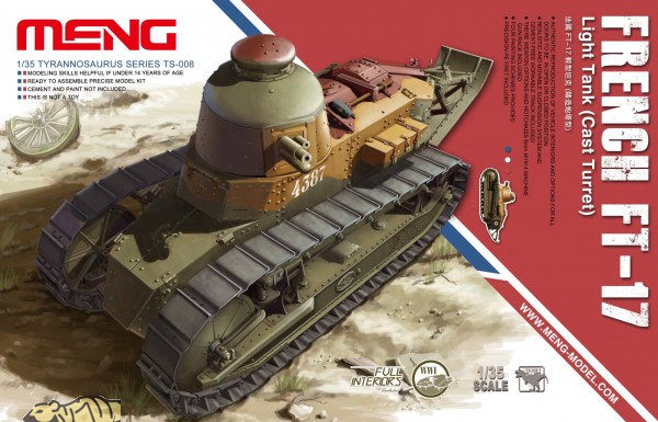 Meng 1/35 French FT-17 Light Tank C.T. afbeelding