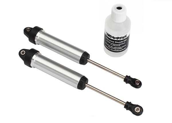 Traxxas - Shocks, GTR, silver aluminum (fully assembled w/o springs) (front, no thread) (2) (TRX-8451) afbeelding
