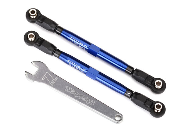 Toe links, front, Unlimited Desert Racer (TUBES blue-anodized, 7075-T6 aluminum,(TRX-8547X)