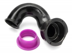 Exhaust header ( rear exhaust engines/lshape/black)