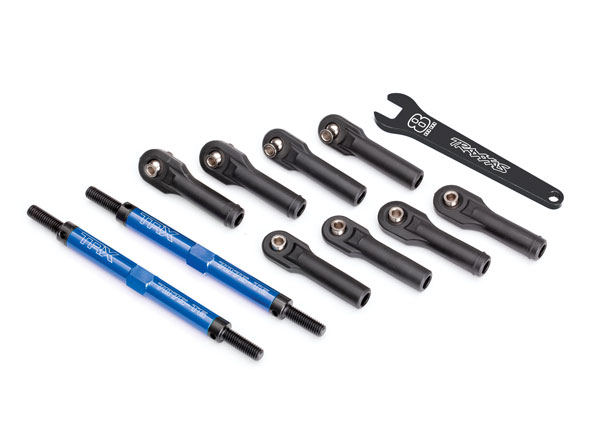 Toe links, E-Revo VXL (TUBES blue-anodized, 7075-T6 aluminum, stronger than titanium) (144mm) (TRX-8638X) afbeelding