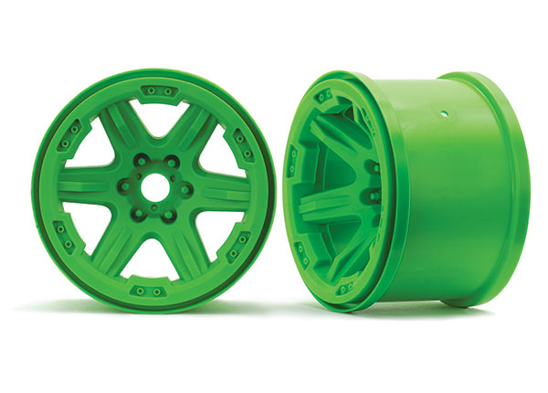 Wheels, 3.8" (green) (2) (17mm splined) (TRX-8671G)