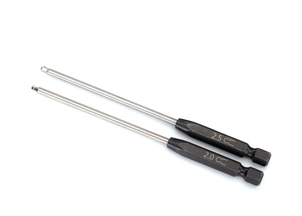Traxxas Speed Bit Set, hex driver, 2-piece ball-end (2.0mm, 2.5mm), 1/4" drive