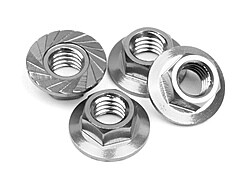 Serrated flange nut m4 (silver/4pcs) afbeelding