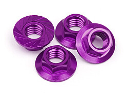 Serrated flange nut m4 (purple/4pcs) afbeelding