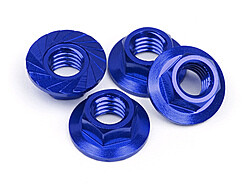 Serrated flange nut m4 (blue/4pcs) afbeelding