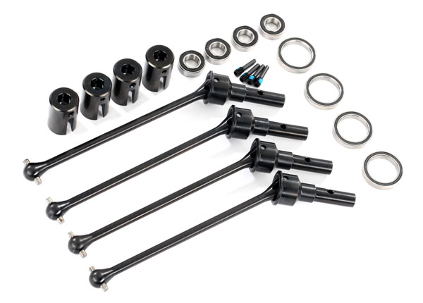 Driveshafts, steel constant-velocity (assembled), front or rear (4) (for use with #8995 WideMaxx suspension kit) (TRX-8996X)