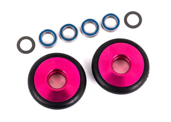 Traxxas - Wheels, wheelie bar, 6061-T6 aluminum (pink-anodized) (TRX-9461P)