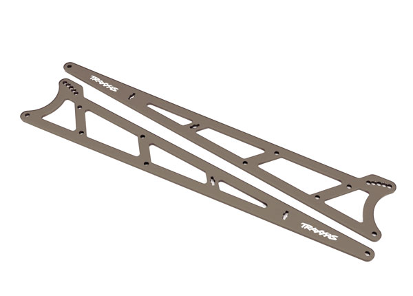 Traxxas - Side plates, wheelie bar, charcoal gray (aluminum) (2) (TRX-9462)