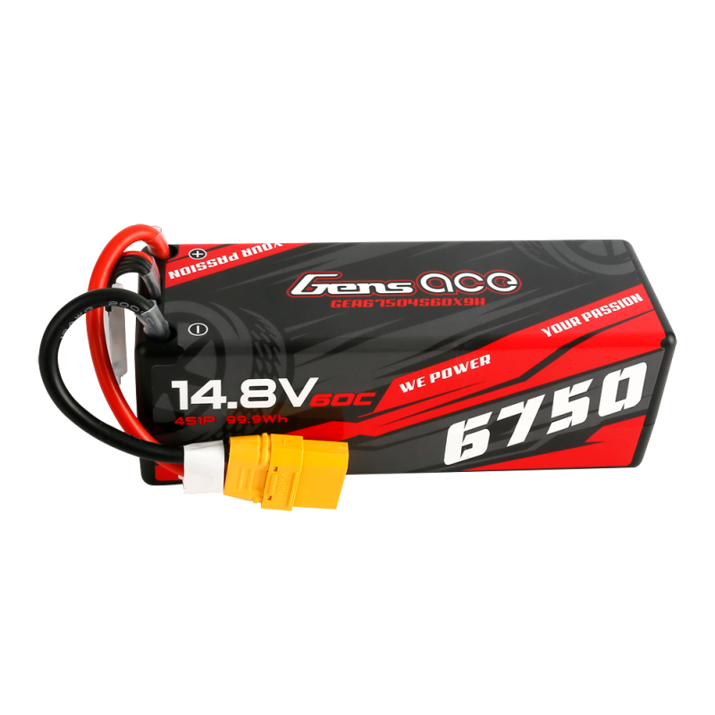 GensAce Lipo 60c 14,8 volt 6750mah met XT90 Stekker