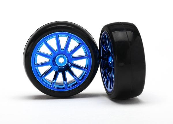 Traxxas - 12-Sp Blue Wheels, Slick Tires Tires & W, TRX-7573R (TRX-7573R) afbeelding