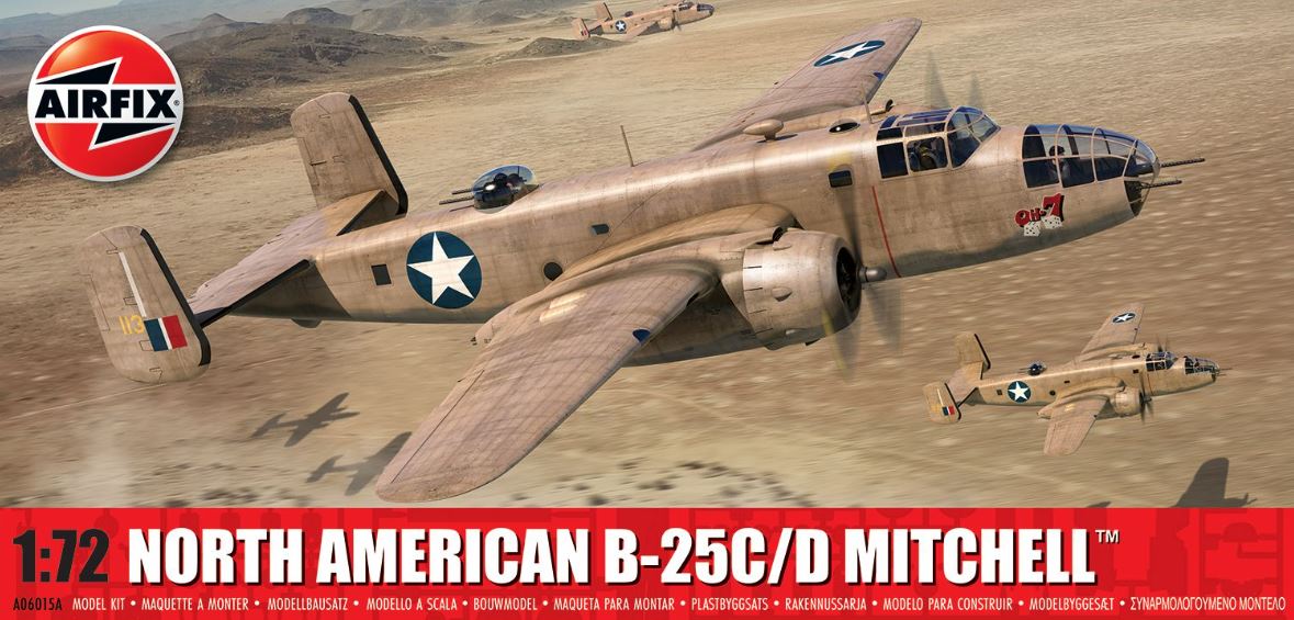 1:72 Airfix 06015A North American B-25C/D Mitchell Plane Plastic Modelbouwpakket