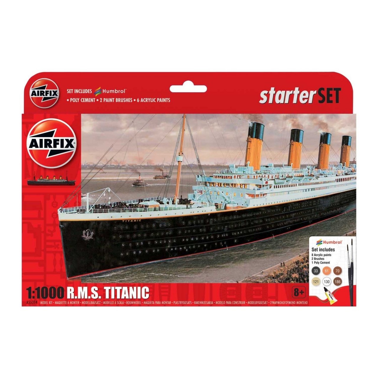 Airfix 1/1000 R.M.S. Titanic - Starter Set afbeelding