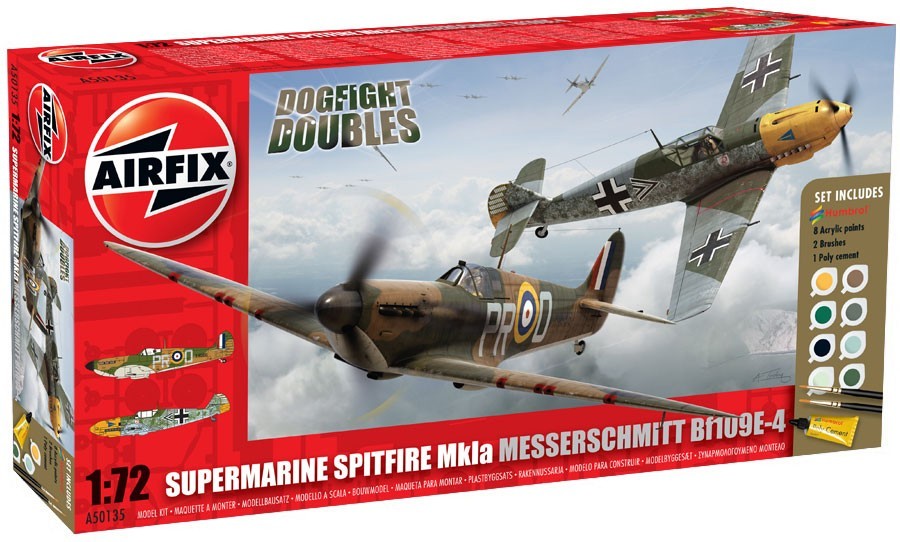 Bouwpakket Airfix 1/72 Supermarine Spitfire MkIa & Messerschmitt Bf109E-4