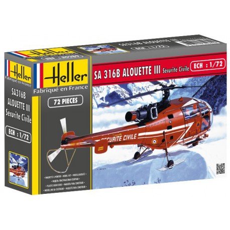 Heller 1/72 SA 316B Alouette lll Security Civile afbeelding
