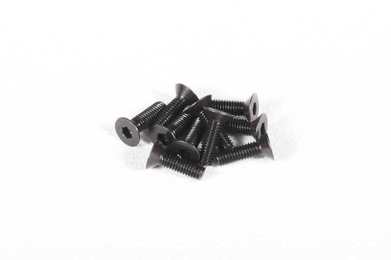 M3x10mm Hex Socket Flat Head (Black) (10pcs) (AX31120)