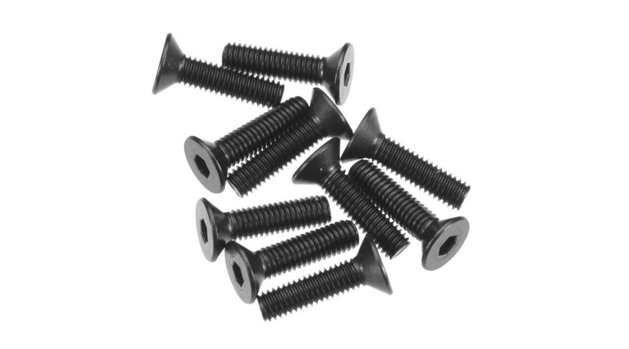 Hex Socket Flat Head M3x12mm Black (10) (AXIC0146)