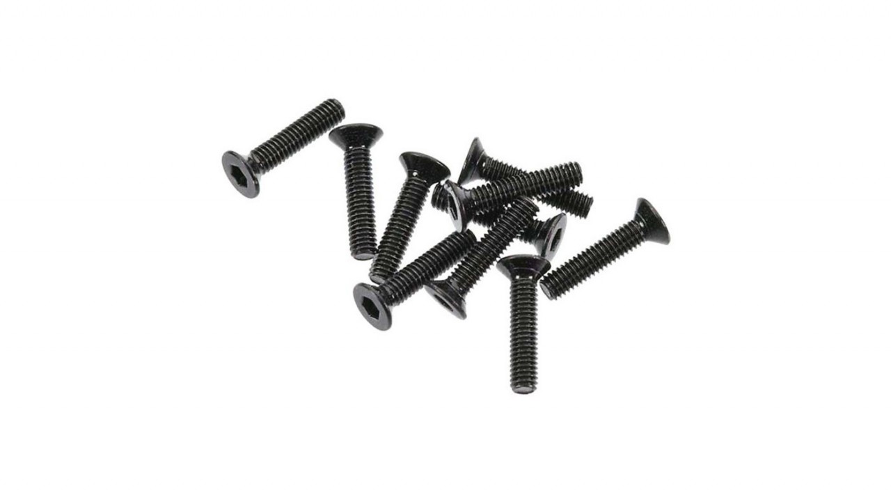 Flat Head Screw M2.6x12mm, Black (10) (AXIC1055)