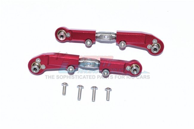 GPM Aluminium + Stainless Steel Adjustable Front Steering Tie Rod Set, Red - Arrma Typhon 6S, Limitless
