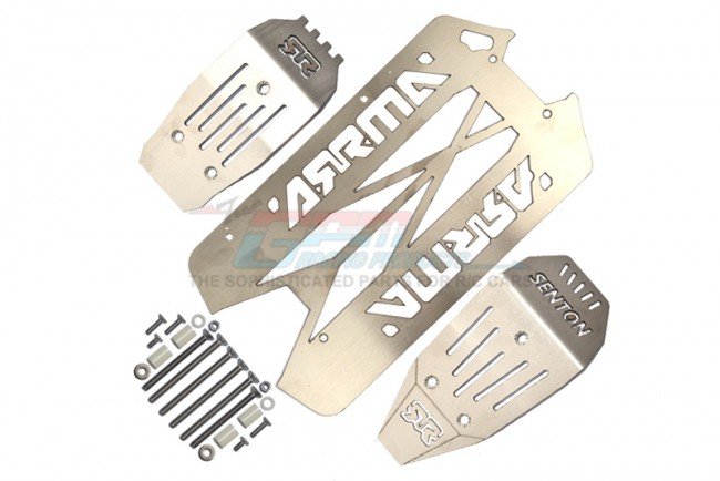 GPM - Stainless Steel Main Chassis With Bumper (Hollow Version) - Arrma Senton 4x4 3S BLX (MASVZSP1B)