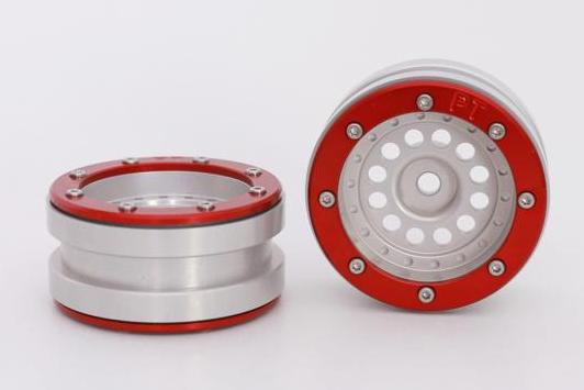 Metsafil Beadlock Wheels PT-Bullet Zilver / Rood 1.9 (2st) afbeelding