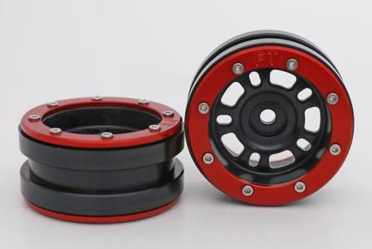 Metsafil Beadlock Wheels PT-Distractor Zwart / Rood 1.9 (2st) afbeelding