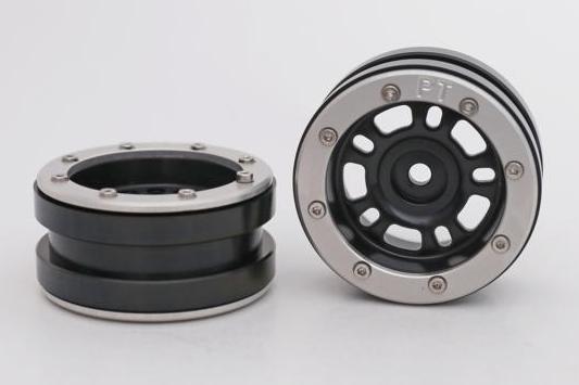 Metsafil Beadlock Wheels PT-Distractor Zwart / Zilver 1.9 (2st)