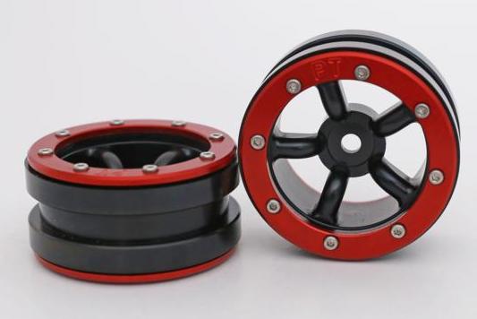 Metsafil Beadlock Wheels PT-Safari Zwart / Rood 1.9 (2st) afbeelding
