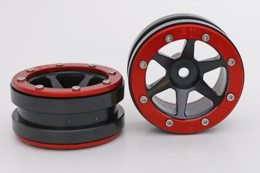 Metsafil Beadlock Wheels PT-Slingshot Zwart / Rood 1.9 (2st) afbeelding