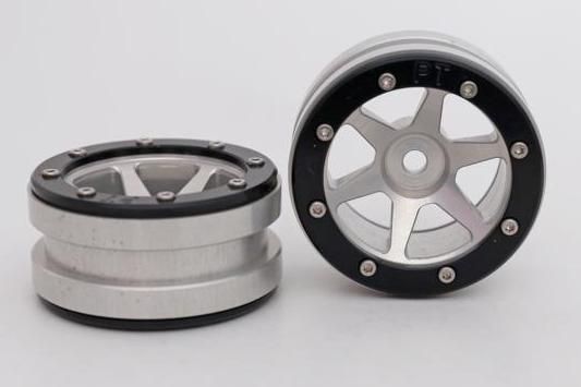 Metsafil Beadlock Wheels PT-Slingshot Zilver / Zwart 1.9 (2st) afbeelding