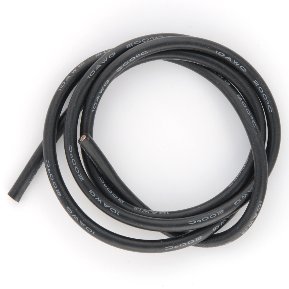 Superflex silicone kabel 10AWG, Zwart, 1 meter afbeelding