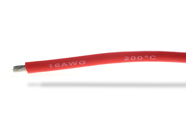 Silicone kabel 16AWG, Rood, 1 meter